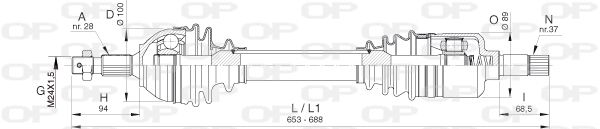 OPEN PARTS Приводной вал DRS6387.00